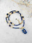 Lapis lazuli, cytryn - stal - UNIKAT premium 