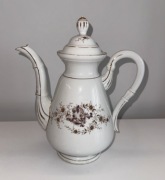 Elegancki dzbanek, imbryk porcelanowy z pokrywką, vintage