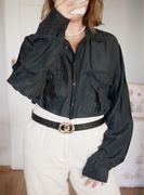 Jedwabna koszula 100% jedwab plus size oversize vintage naturalny skład