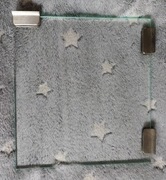 Półka szklana 20,7x 22,3x 0,5 cm, szkło hartowane+ 3 metalowe wsporniki