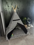Namiot Tipi czarno-biały 