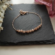 Bransoletka z naturalnych kamieni- granat i kamień słoneczny 