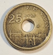 537. Moneta Hiszpania 25 peset 1993 rok  