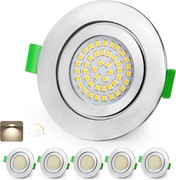 Zestaw 6x Reflektor LED 5W 4000K IP65 Ściemnialny Sufitowe Nikiel 812