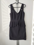 Amisu czarna sukienka bez rękawów z baskinką S 