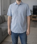 Koszula męska z krótkim rękawem dwie sztuki rozmiar L i M 100% bawełna