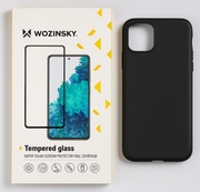 ZESTAW iPhone15 Pro  | czarne żelowe matowe etui + szkło hartowane Wozinsky