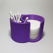 Fioletowy organizer na patyczki i waciki kosmetyczne