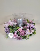 Stroik wiosenny Wielkanocny z miejscem na świecę. Rękodzieło!