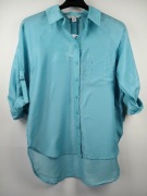 Koszula Next Petite XS 34 turkusowa elegancka lekka dłuższy tył HIT