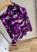 Koszula fiolet z białym, unikat, Lumina, produkt Włoski, 100%wiskoza