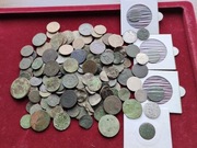 Duży zestaw starych monet. Ciekawy mix.