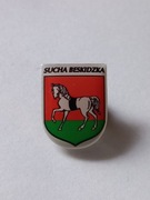 Herb miasta Sucha Beskidzka  przypinka pin odznaka wpinka