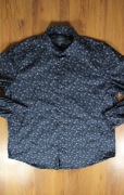 Koszula Dressmann r. 2XL 45/46 szara w kwiaty męska slim długi rękaw 