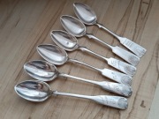 SREBRZONE ŁYŻECZKI DO KAWY FILIŻANKI FINLANDIA MUSZLA