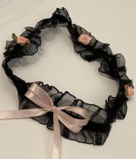 Podwiązka czarna różowa 