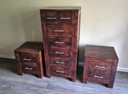 Meble orientalne drewniane Karakorum Komoda 2 Szafki nocne Vintage drewno