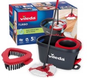 Mop obrotowy Vileda Turbo Spin&Dry microfibre zestaw + szczotka Vileda