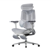 HBADA E3 Pro – ergonomiczny fotel biurowy futurystyczny z podnóżkiem biały