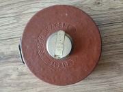 Taśma miernicza 20m massi NRD GDR - skórzany futerał vintage ddr prl 