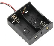 Koszyk zasobnik na baterie 2x R14 (C) 1,5V poł. szeregowe z przewodami.