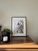 Abstrakcyjny obraz ręcznie wykonany A4 czarno-biały handmade unikat 