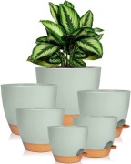 Zestaw 6 doniczek samonawadniających białe nowe