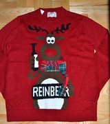 12* Next Świąteczny sweter zabawny Renifer L