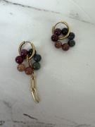 Kolczyki kamienie naturalne, stal