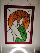 Witraż kobieta w kąpieli 