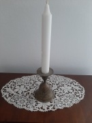 Stary unikatowy  mosiężny świecznik dzwonek 