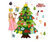 Wielka filcowa choinka dla dzieci + 32 ozdoby - nowa