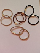 Zestaw 8 Gumek Do Włosów Złote Zdobienie Czarna Brąz Krem