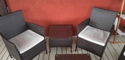 komplet wypoczynkowy eco rattan 2 fotele stolik kawowy