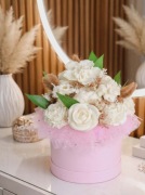 Flowerbox  Wosk Sojowy Prezent Podziękowanie 27cm + Topper + Celofan