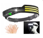 Latarka lampka czołowa COB 4 LED ŹRÓDŁA 3xCOB INDUKCJA CZUJNIK RUCHU USB C