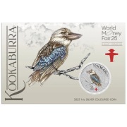 2025 - Kookaburra kolorowana (World Money Fair) 1 uncja srebra