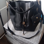 Torba worek damski czarny 32/25/14