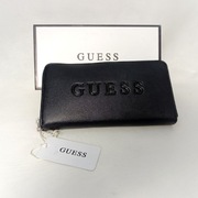 Guess Portfel Damski Czarny Skóra Licowa Złote Logo GUESS Nowy 11x20 c