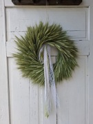 Wianek ze zboża 50 cm BOHO zielony wieniec wiejski