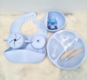 Silikonowy Zestaw do Karmienia Niemowląt (BLW) – Jasnoniebieski