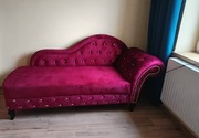 Szezlong kanapa sofa bordo, 