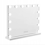 Lustro do makijażu LED Hollywood 50 X 40 cm, dotykowe, 3 tryby, USB