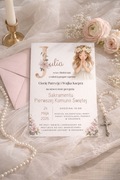 Zaproszenie na I Komunię Świętą dla dziewczynki 