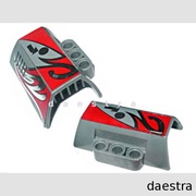 LEGO 61069pb004L + 61069pb004R PANEL c.szary BLOK SILNIKA z zestawu 8493