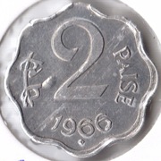 INDIE 2 pajsy 1966, KM# 13.1, AU