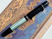 Pelikan 100N Günther Wagner Zielony marmurek stalówka 14K F flex Sprawny 