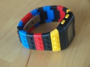 Zegarek klocki LEGO elektroniczny dzieci ramka czarna żółte przyciski