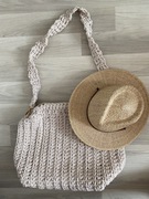 Duża Torebka HANDMADE boho ze sznurka bawełnianego