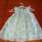 piękna miętowa sukienka na podszewce -rozmiar -74cm